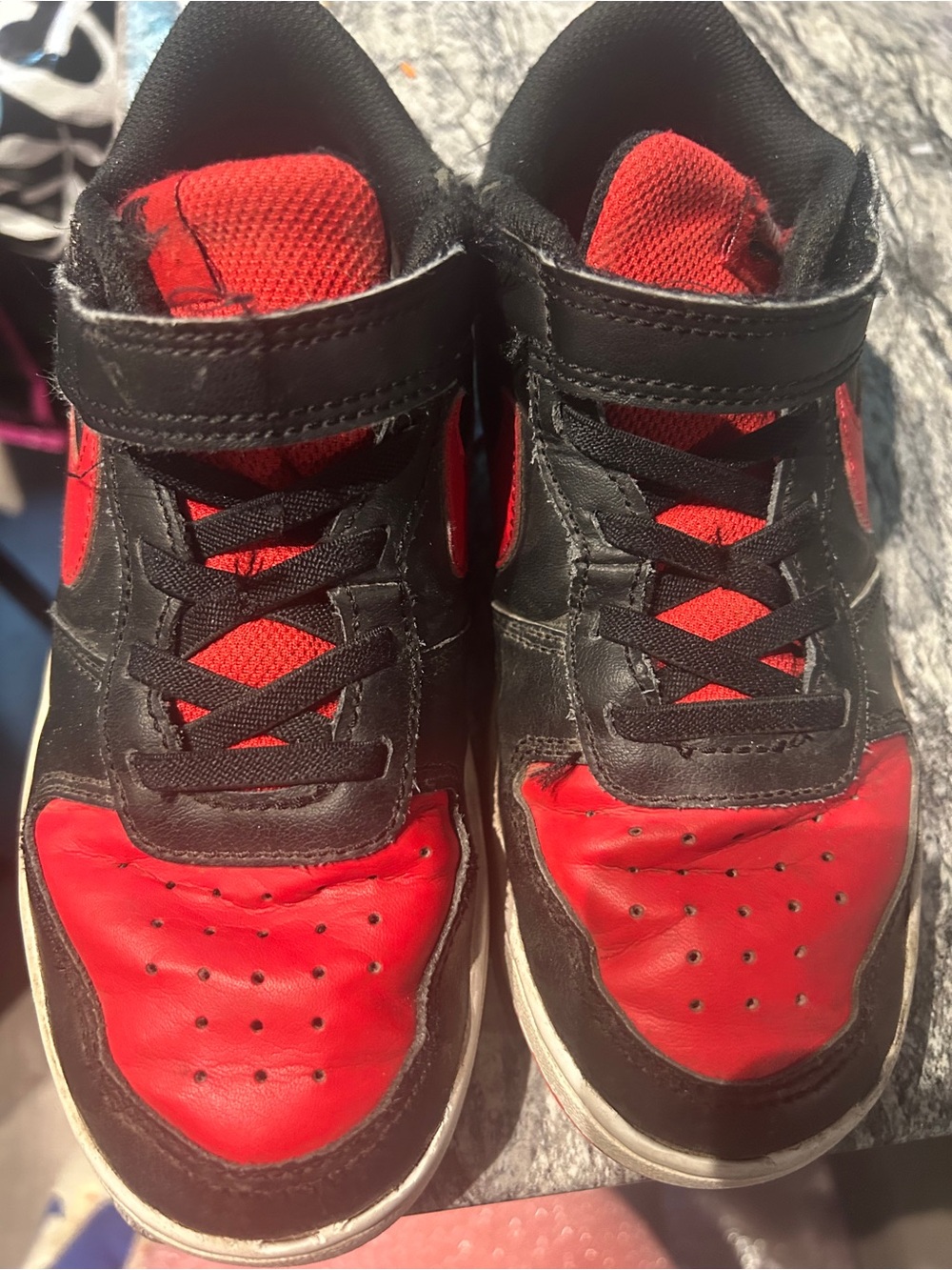 Nike Kids Red and Black High-Top Sneakers